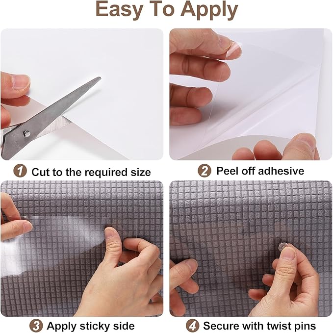 uxcell Anti Scratch Furniture Protector, 4 Sheets 17" x 12" Single-Sided Sticky Couch Protector from Cat Claws, Clear Protectors from Cats Scratching for Sofa Corners, Walls, Doors