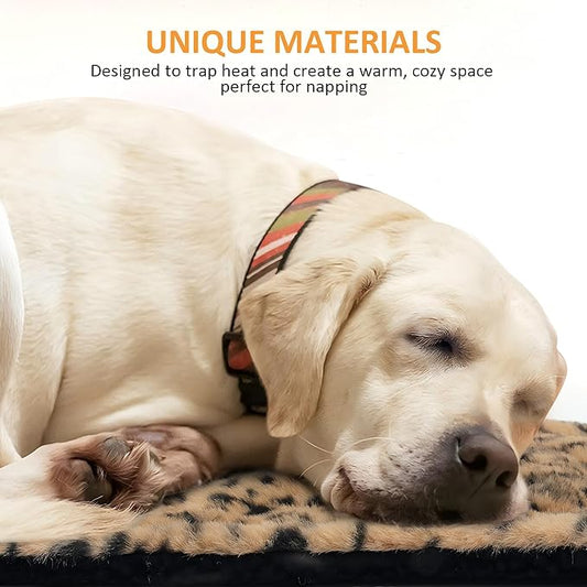 Self-Warming Cat Pad, Self-Heating Thermal Pet Mat for Indoor Outdoor Cats and Small Dogs Bed Mat for Sleeping, Non-Slip Hooks, 30 x 24 Inches,Brown Black