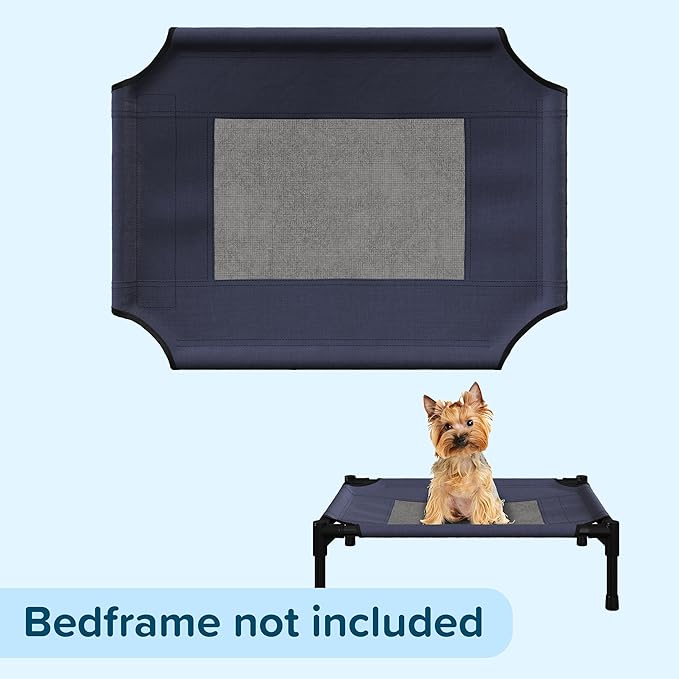 PETMAKER Elevated Dog Bed Cover - 24.5x18.5-Inch Replacement Pet Bed Cover with Mesh Panel - for Indoor/Outdoor Use - Dog Cot Not Included (Blue)