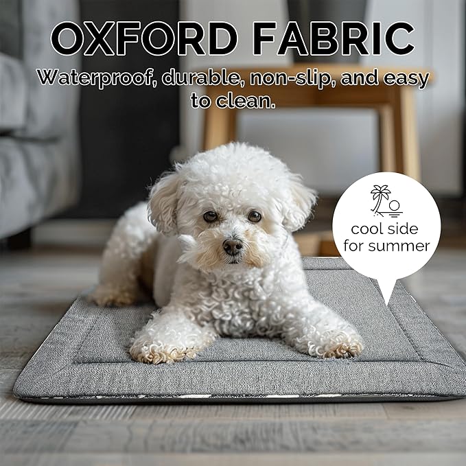 Dog Bed Mat - Comfortable Dog Kennel Pad, Multi-Purpose Dog Crate Bed & Dog Bed Mats for Dogs & Cats – Soft Dog Crate Mat & Dog Bed Crate Mat for Dog & Cat (Gray, L(35 * 23 * 1.5))