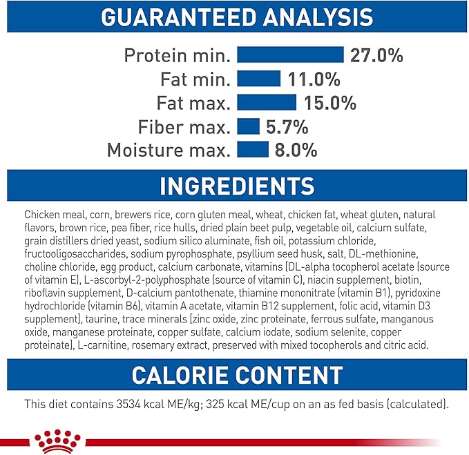 Royal Canin Feline Health Nutrition Dry Indoor Cat Food, Supports Healthy Weight, Digestive Health and Hairball Management, 3 lb Bag