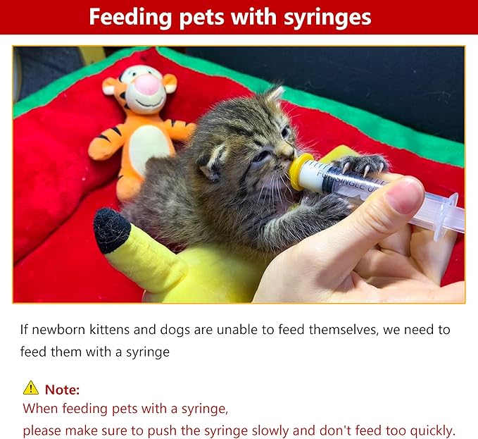 Pet Feeding Bottle and Syringe Set for Puppies and Kittens