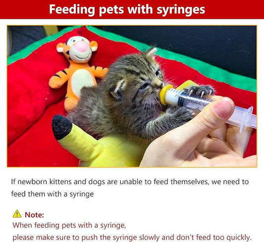 Pet Feeding Bottle and Syringe Set for Puppies and Kittens