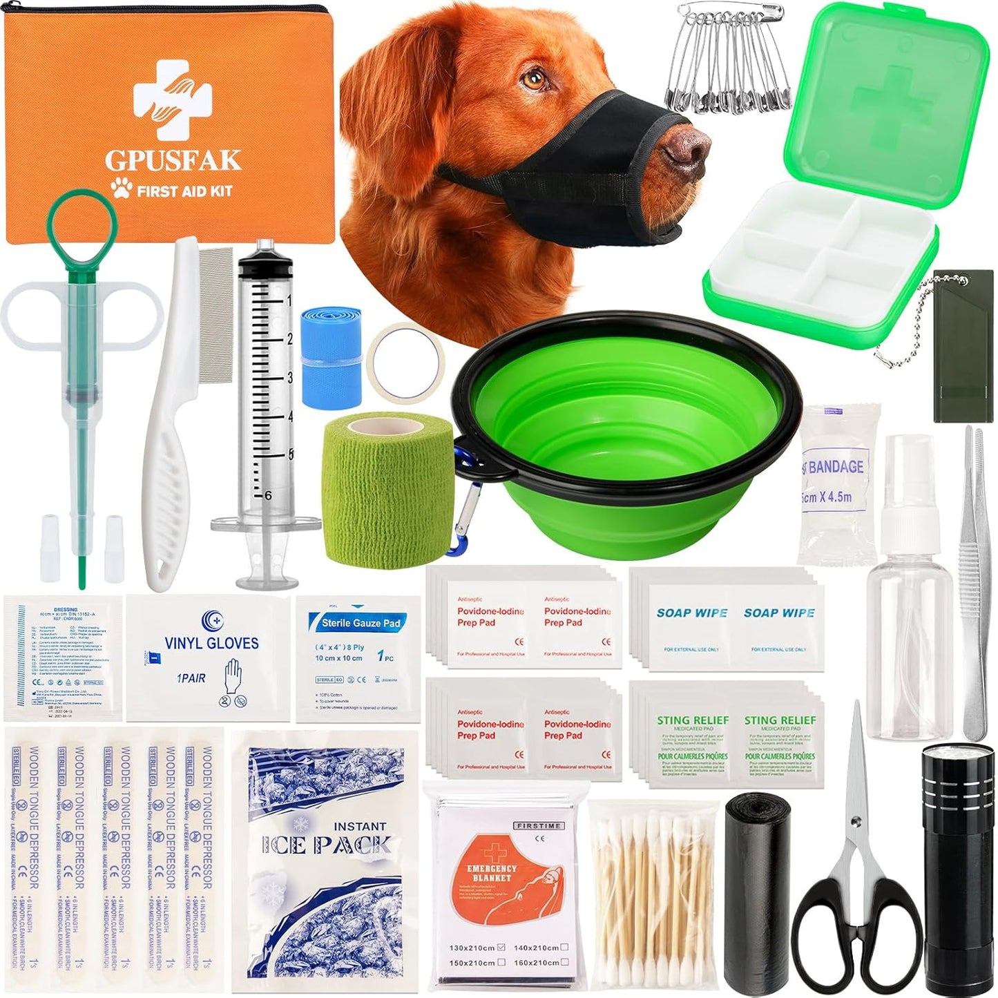 Dog First Aid Kit - Pet First Aid Kit for Dogs Pet Emergency Kit with Pets First Aid Supplies for Home Camping Hiking Traveling