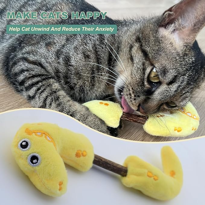 Matatabi Silvervine Sticks Cat Toys for Indoor Cats, Cat Dental Toy for Kitten Teeth Cleaning, Crinkle Sound Catnip Toys