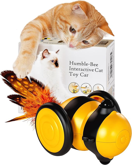 Humble-Bee Interactive Cat Toy Car, Yellow