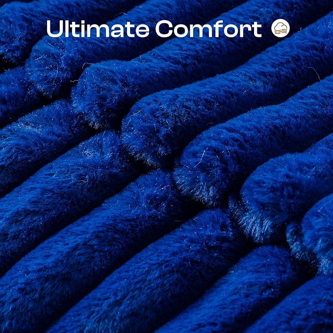 MEWOOFUN Dog Sofa Bed, Fluffy Dog Couch with Removable Washable Cover, Supportive Puppy Bed for Medium Sized up to 45 lbs (Navy Blue, 36x28x12)