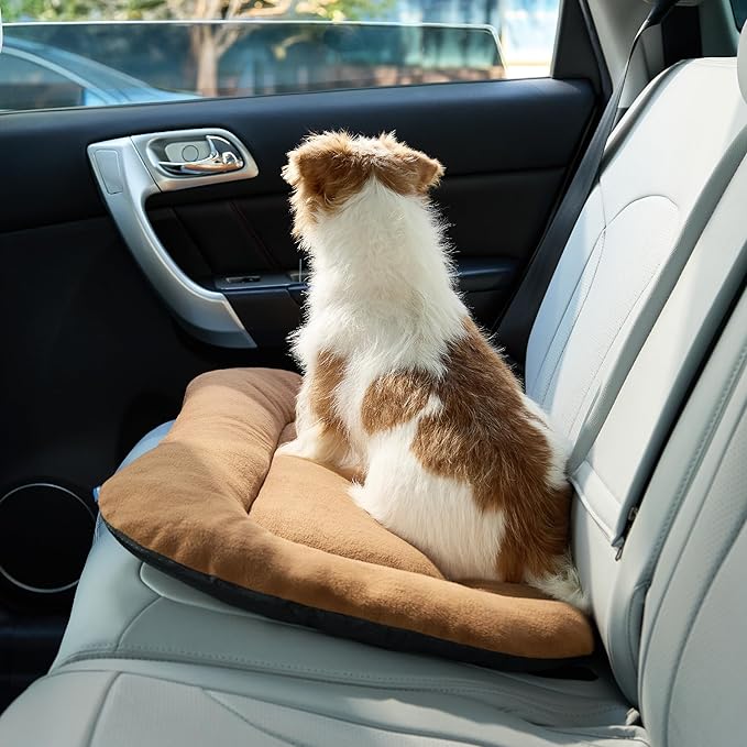 Bedsure Washable Dog Crate Pad for Medium Dogs, Anti-Slip Puppy Kennel Dog Bed for Crate - Ultra Soft Fleece Flat Thin Pet Mat (Not Chew Proof), Brown 29"x21"