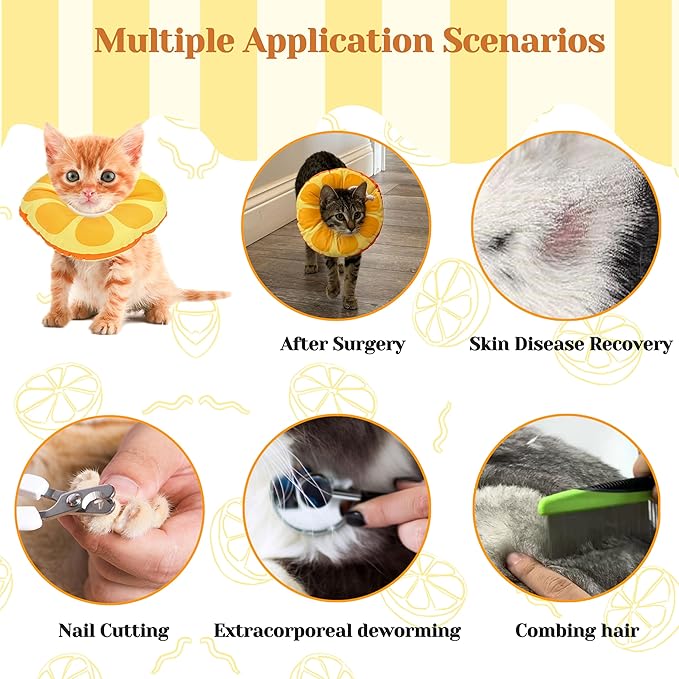 Kitten Cones After Surgery 0-6 Months, Donut Extra Small Kittern Cone Collar Soft to Stop Licking Neck, Elizabethan e Collar for Recovery