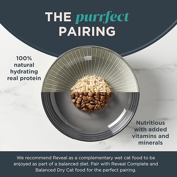 Reveal Natural Wet Cat Food, 18 Count, Grain Free, Limited Ingredient Cat Food Cups, Chicken with Duck in Broth, 2.12 oz Easy Peel Cups