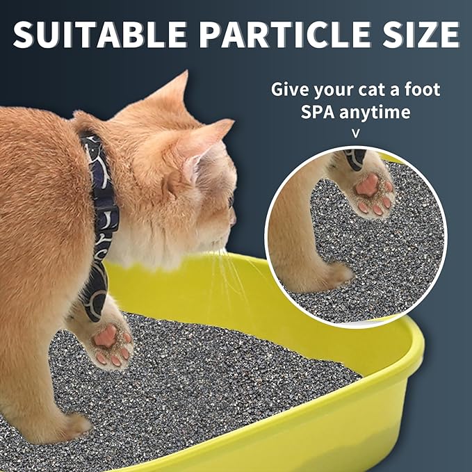 Mineral Ore Clumping Liþer, Natural Sodium-Based Raw Mineral Cat Litter | Dust-Free, Ultra Absorbent, Odor Control | Eco-Friendly, Low Tracking, Clumping Cat Litter 9.9LBS (9.9LBS_Black Diamond)