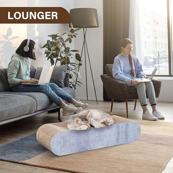 FluffyDream 2 in 1 Cat Scratcher Cardboard, Cat Scratching Board Furniture Protector, Cat Scratching Post, Cat Beds for Indoor Cats, Infinity Shape, X-Large