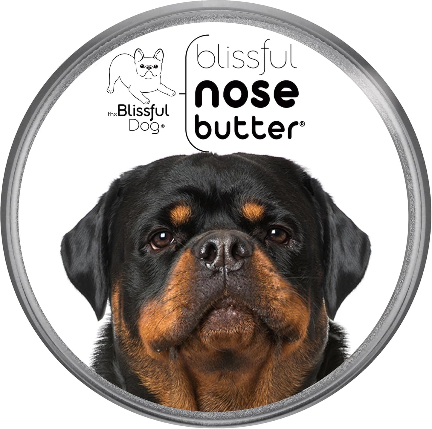The Blissful Dog Rottweiler Nose Butter for Dry, Cracked Skin, Lick-Safe Dog Nose Balm with Moisturizing Shea Butter, Almond, Olive, and Essential Oils, Pet Supplies, Uncented, 8 oz.