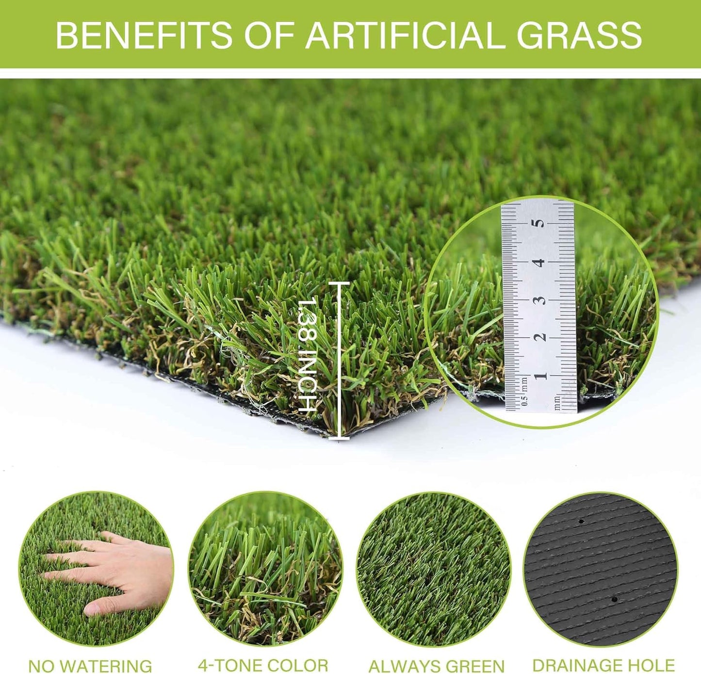 Dog Grass Pads 3 x 5 FT Artificial Grass Pee Pads for Dogs Potty Fake Grass Rug Turf Mat for Dogs Training Indoor Outdoor Garden Lawn Artificial Grass Rug