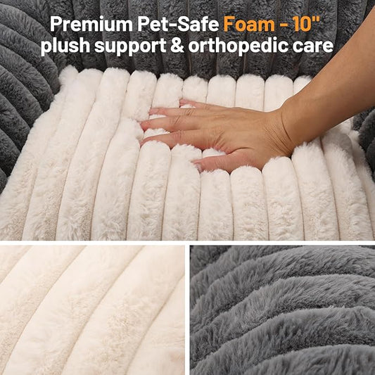 Washable Cat Bed Pet Chair - Cute Fluffy Supportive Cat Sofa for Indoor Kitten - Small Dog Bed with Comfortable Cusion