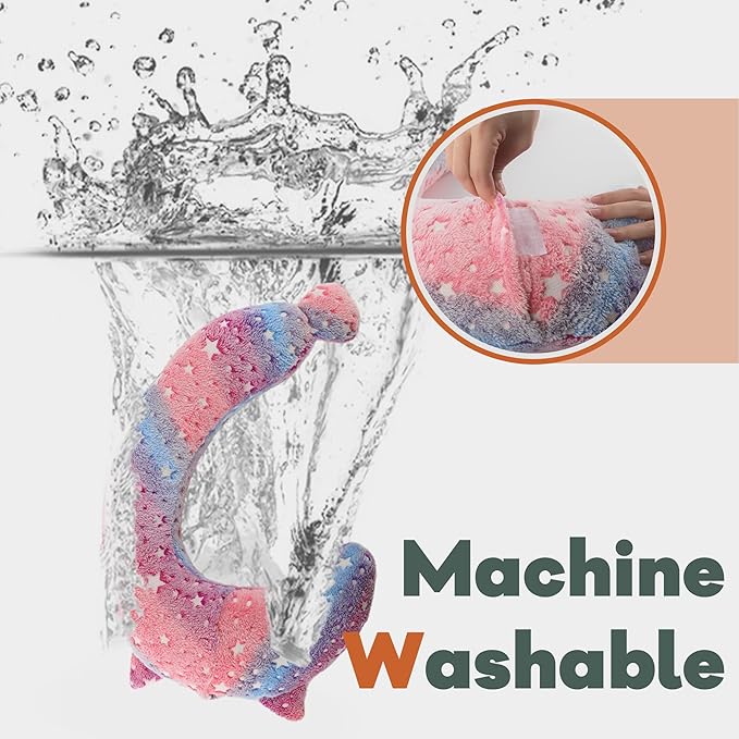 Dog Calming Pillow, Glow in The Dark Dog Put Head on, Soft Question Mark Pillows for Dogs, Kids, Adults, Washable Dog Bed Pillow, Cozy Dog Body Pillow Gifts (M Pink)