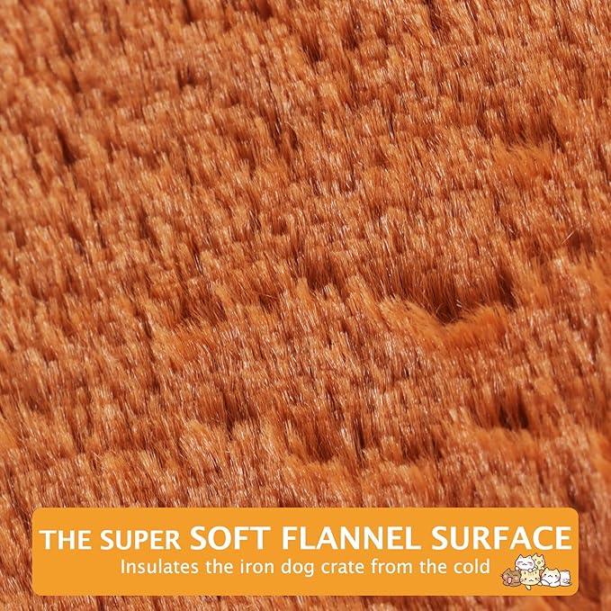 Reversible Dog Bed Mat with Plush and Corn Velvet,Soft Warm Pet Cushion, Dual Purpose Washable Sleeping Mattress Bed for Small Medium Large Dog and Cat XB004 (42"x28", Orange)