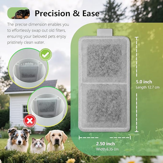 12 Pack Cat Water Fountain Filter Replacement Compatible With PetSafe Whisker City Automatic Pet Fountain, Small and Large Size Pet Water Fountain Replacement Filters(Large)