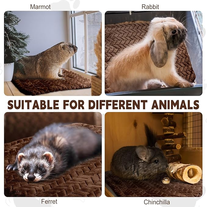 4 Pack Self Heating Cat Pad 16 x 20 Inch Self Warming Cat Bed Non Slip Warm Dog Pad Mat Washable Pet Kennel Crate Bed Mat for Indoor Outdoor Pets(Dark Coffee,16 x 20 Inch)