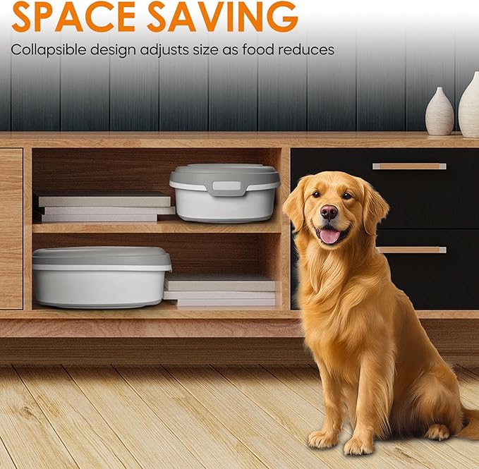 28-30Lbs Dog Food Storage Container, Collapsible Dog Food Container with Lid,Multifunctional Pet Food Storage Container for Dog,Cat,Rice,Flour,Pet Food Scoop and Small Container