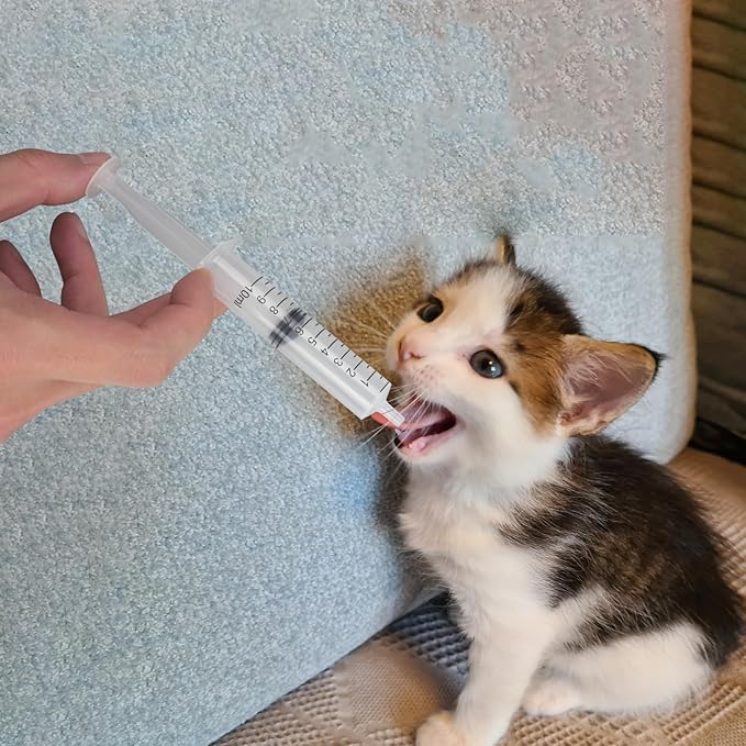 Professional Reusable Puppies Feeding Syringes for Newborn Kittens, Puppies, Pets, Wildlife, Rabbits, Squirrel,Small Animals (4Nipple+2 Syringes)