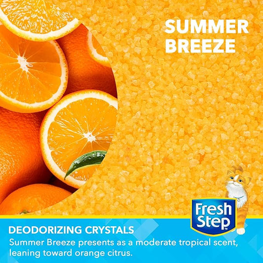 Fresh Step Cat Litter Crystals in Tropical Summer Breeze Scent - Cat Litter Box Deodorizer - Combats Odors and Neutralizes Smells to Keep Your Home Clean, 30 Ounce