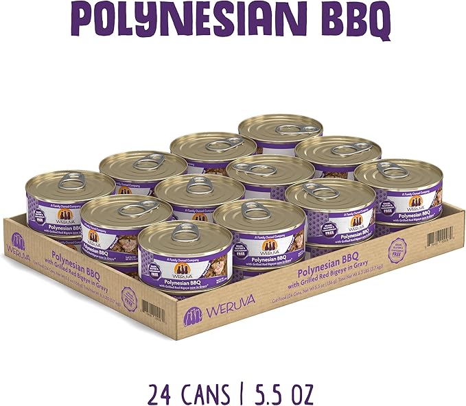 Weruva Classic Cat Food, Polynesian BBQ with Grilled Red Bigeye in Gravy, 5.5oz Can (Pack of 24)