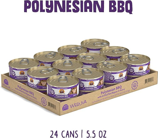 Weruva Classic Cat Food, Polynesian BBQ with Grilled Red Bigeye in Gravy, 5.5oz Can (Pack of 24)