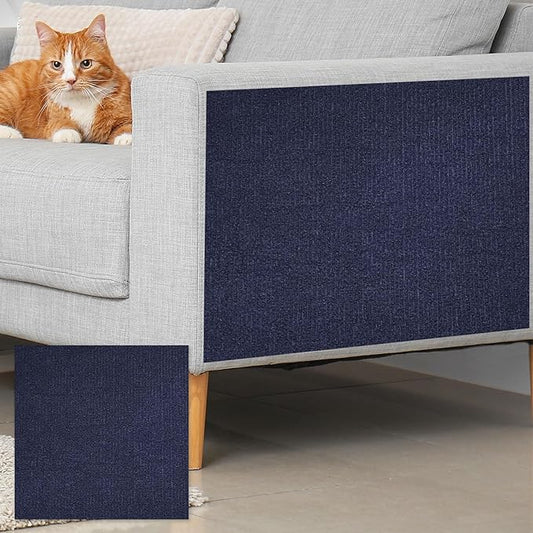 uxcell Self-Adhesive Cat Scratching Mat, 1 Roll 236" x 236" Couch Protector from Cat Claws for DIY Sofa, Wall, Doors, Cut Anti Cat Scratch Pad Carpet Mat, Dark Blue