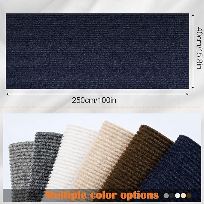 Cat Scratch Pads for Indoor Cats - 100" x 15.8" Trimmable Self-Adhesive Couch Corner Protectors for Cats, DIY Climbing Couch Protector for Scratch Post Cat Tree Shelves Wall (Dark Blue)