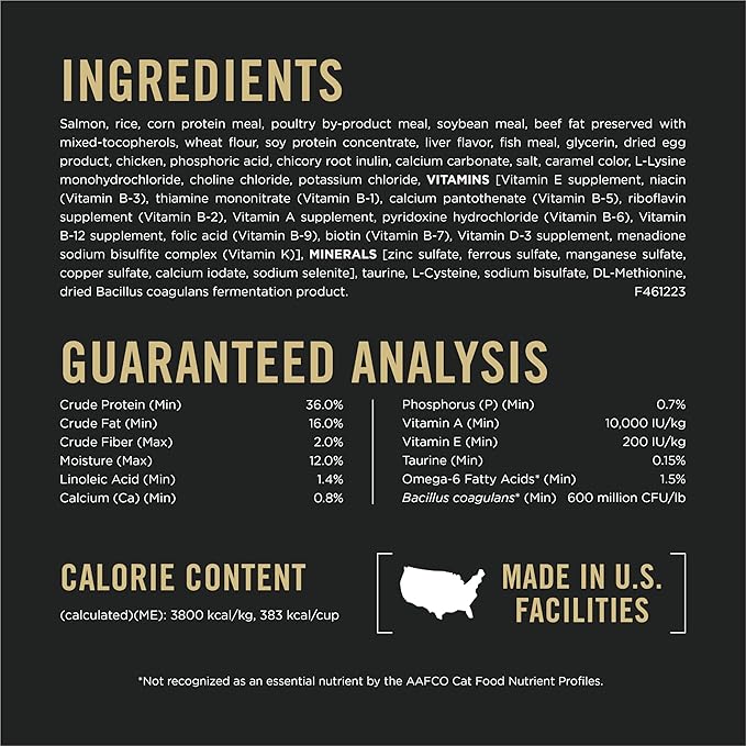 Purina Pro Plan High Protein Cat Food With Probiotics for Cats, Salmon and Rice Formula - 3.5 lb. Bag