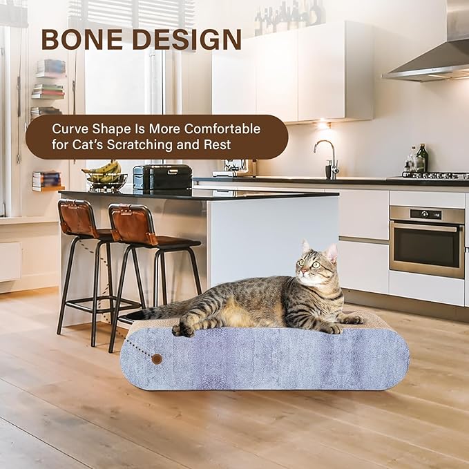 FluffyDream 2 in 1 Cat Scratcher Cardboard, Cat Scratching Board Furniture Protector, Cat Scratching Post, Cat Beds for Indoor Cats, Infinity Shape, X-Large