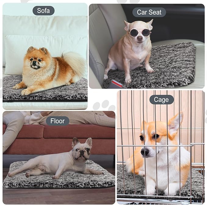 4 Pack Self Warming Cat Bed Indoor Self Heating Dog Cat Pad Washable 16 x 20 Inch Thermal Pet Kennel Pad Crate Bed Mat Reflect Body Heat for Outdoor(18 x 24Inch,Gray)