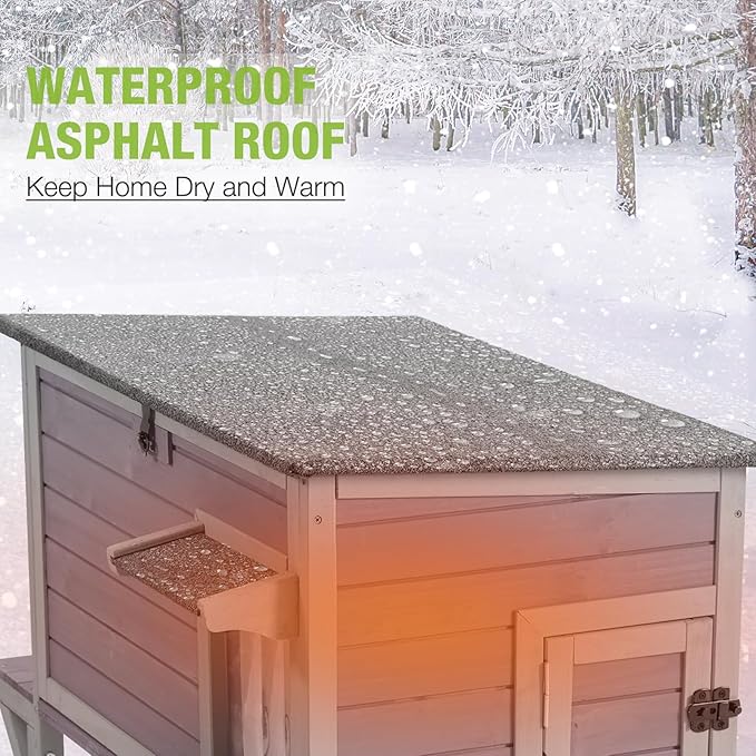 GUTINNEEN Outdoor Cat House Insulated, Kitty House for Winter Weatherproof Feral Cat Shelter