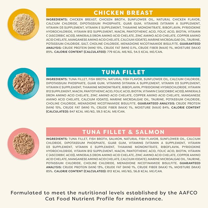 Applaws Vitality Wet Cat Food in Broth, Natural Canned Cat Food, Wet Food for Cats with Added Vitamins and Minerals, Grain Free, Carrageenan Free, Variety Selection in Broth (12 Count, 5.5 oz Cans)