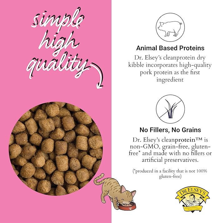 Dr. Elsey's cleanprotein Pork Cat Kibble 2lb. Bag