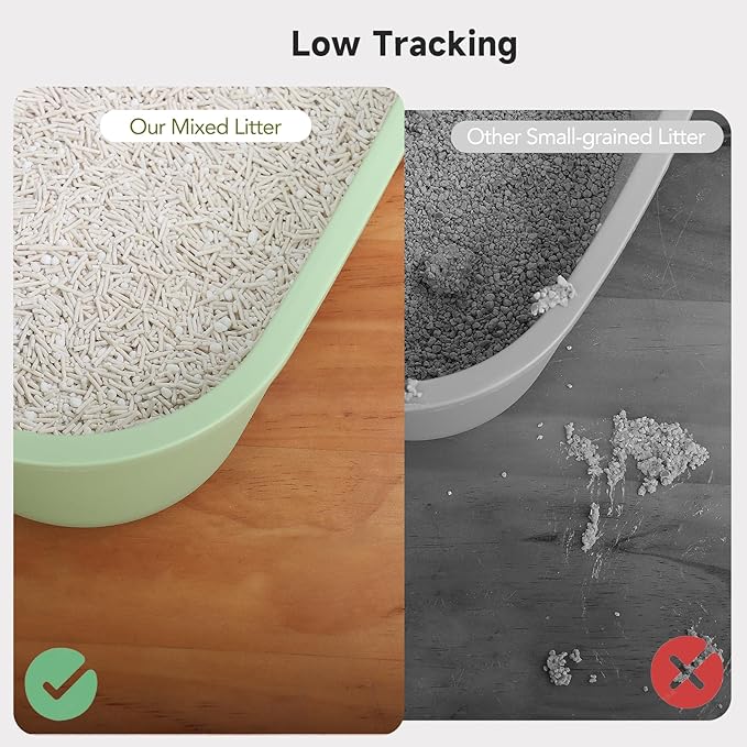 Non-Stick Ultra Clumping Cassava Tofu Cat Litter, Odor Control Low Tracking Kitty Litter Pellets, Plant-Base Natural Ingredients Cat-Litter, 9 lbs X 4 Packs