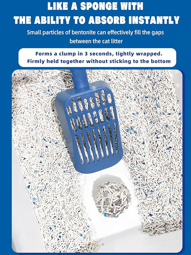 NIKORO Mixed Cat Litter,Strong Clumping Cat Litters,Odor Control and Unscented Ultra Absorbent Water Flushable Bentonite Tofu Cat Litter,Dust Free Scent Free,(5.29 lbs×1Bags)