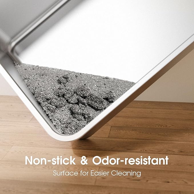 COURPAL® Stainless Steel Cat Litter Box with Lid - XL Large Enclosed/Open Litter Box with Anti Leakage Enclosure - Odor Free Hooded Litter Tray - Metal Covered Litter Pan Non-Stick Easy to Clean