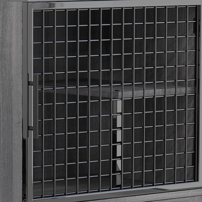 Cat Litter Box Furniture, Modern Cat Cabinet with Side Door, Double Layer Hidden Litter Box Enclosure & Pet House, Villa Style Cabinet with Side Door and Ladder for Indoor Cats