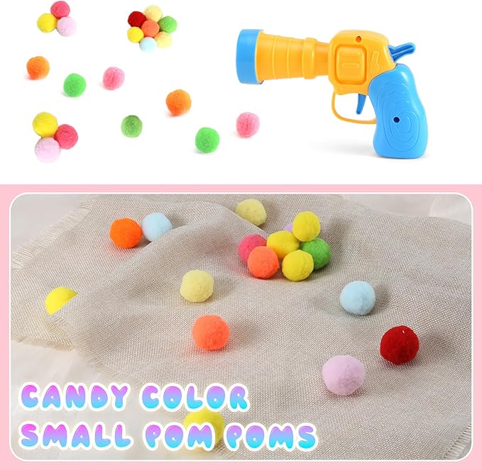 21Pcs Cat Ball Toy Launcher - Includes 20 Colorful Plush Cat Balls and Exciting Launcher Set，Funny Interactive Cat Toys for Bored Indoor Adult Cats, Cute Kitten Kitty Toys