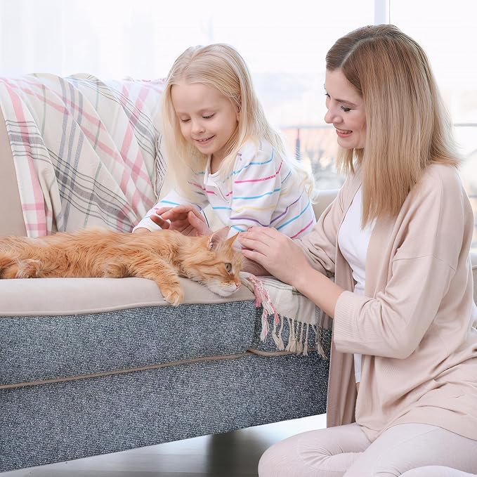 Cat Scratching Mat, Trimmable Cat Scratch Couch Furniture Protector Self-Adhesive Cat Scratch Pad DIY Climbing Cat Scratcher Carpet for Furniture, Wall Protector (Dark Grey, 78.7"x15.8")