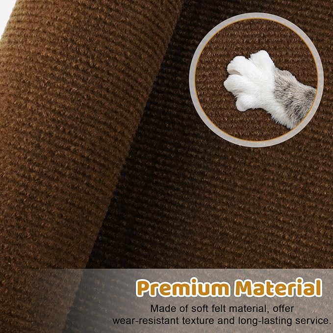 Cat Scratching Mat Self-Adhesive, 78.7"x15.8" Trimmable Cat Scratch Furniture Protector, Durable Cat Scratch Pad for Couches, Cat Trees, Walls, Easy to Install for Cat Owners