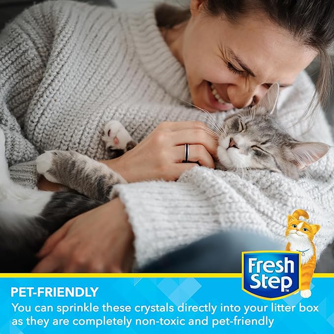 Fresh Step Cat Litter Crystals in Sweet Blossom Scent - Cat Litter Box Deodorizer - Combats Odors and Neutralizes Smells to Keep Your Home Clean, 30 Ounce