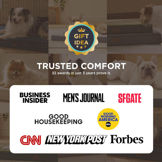 Bedsure Dog Beds Large Sized Dog - Orthopedic Flat Pet Beds with Removable Washable Cover, Egg Crate Foam Puppy Mat, Suitable for Pet Up to 65 lbs