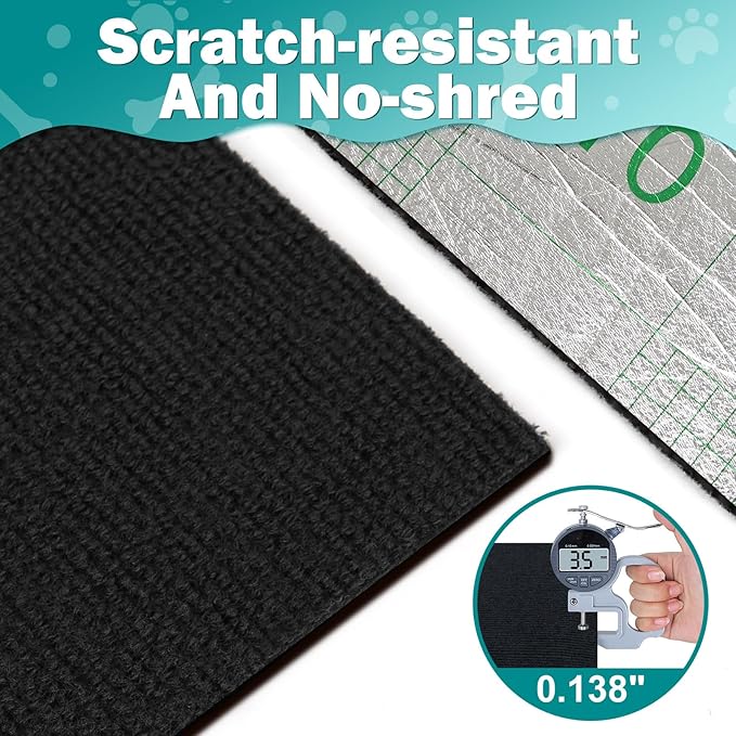 196.8x15.8 Cat Wall Scratcher Mat with Nano Tape,Anti Cats Scratch Furniture Couch Carpet Corner Protector for Indoor,Trimmable Cat Scratching Pad Board Sofa Replacement