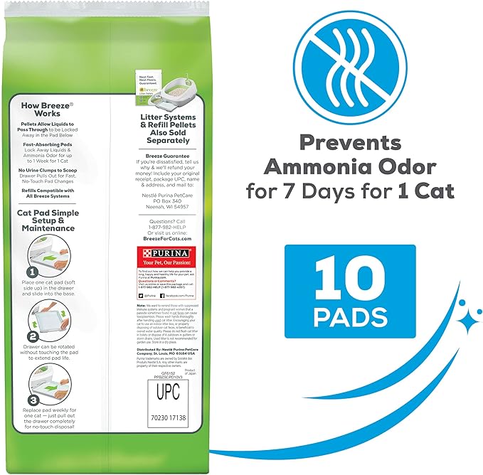 Purina Tidy Cats Breeze Litter System Cat Pad Refills 10ct. Pack Tidy Cats Cat Litter Pads - 10 ct. Pouch
