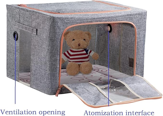 Puppy Incubator, Pet Atomization Oxygen Box, Incubator for Kitten and Puppies, Pet Nncubator with Nebulization Kit and Pets Blanket 100L