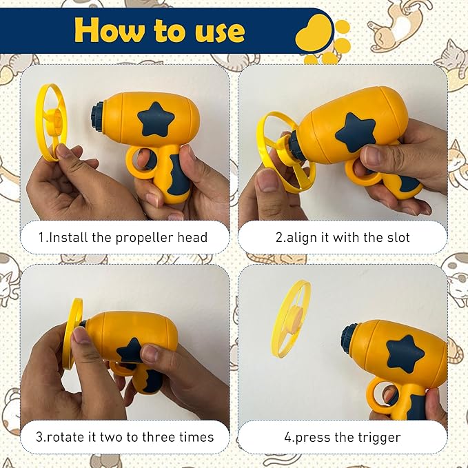 18 PCS Cat Fetch Toy with Colorful Flying Propellers Set, Cat Playing Tracking Interactive Toys for Kitten Chasing Training Hunting