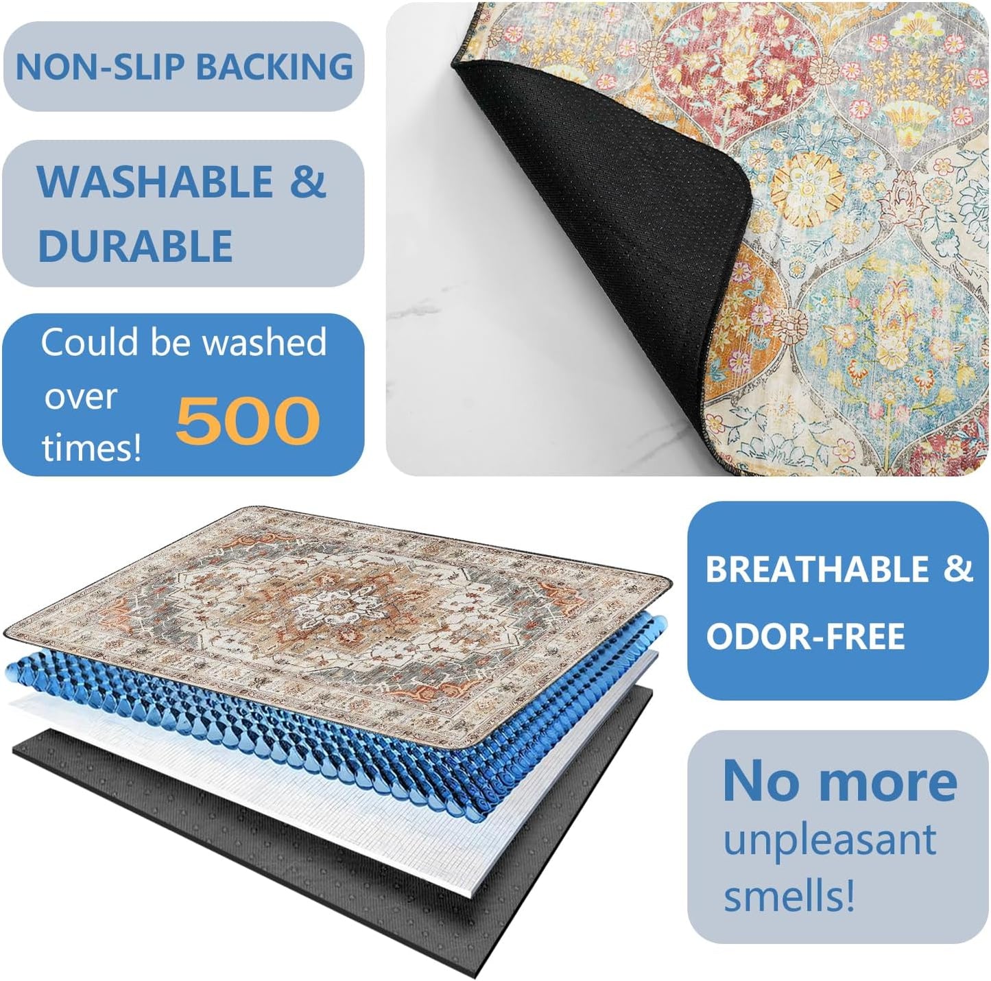 Washable Pee Pads for Dogs 2 Pack, Absorbent Reusable Puppy Pads Waterproof, Leakproof & Non-Slip Whelping Pad, Potty Training Pads for Dogs Playpen Mat 48x48